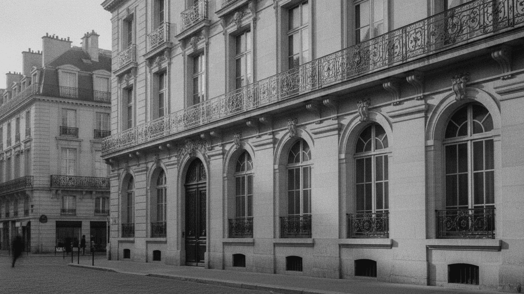 Hôtel particulier parisien à l'aube