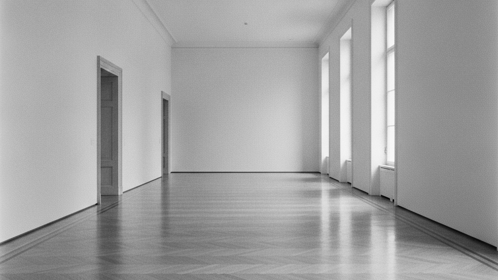 Galerie de musée intérieure aux murs blancs et parquet, cadre institutionnel de la cession exonérée de TFA
